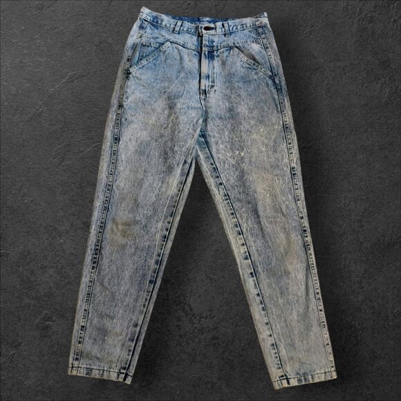 CAP FERRAT Denim - Vintage 80s CAP FERRAT Acid Wash High Rise Tapered Mom Jeans Size W31 /Womens 12